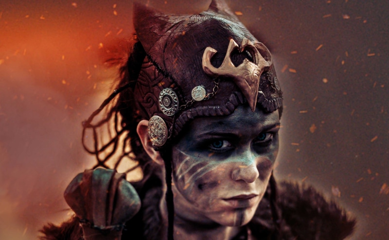 witch, Game, make-up, Games, hellblade, movie, screenshot, body part, one person, face paint, wearing, Other Games, headshot, human body part, beautiful woman