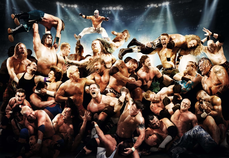 adult, arts culture and entertainment, Sin Cara, young Adult, crowd, Triple H, Evan Bourne, World Wrestling Entertainment, WWE, CM Punk, audience, high angle view