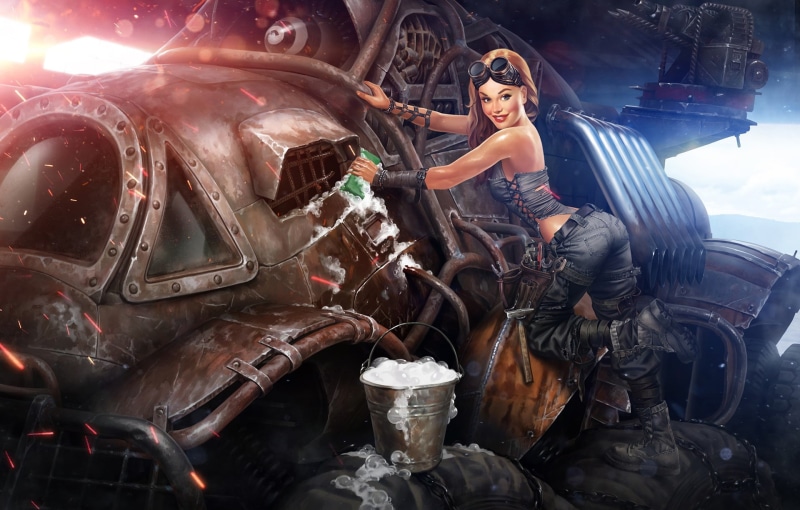Pin-Up, Goggles, Video Game, Crossout, Girl, 1080P, Blonde, Crossout (Video Game)