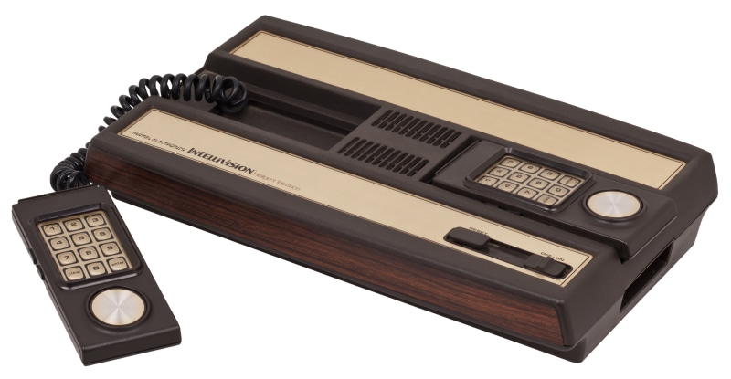 push button, analog, intellivision, electrical equipment, old-fashioned, obsolete, audio equipment, history, 4K, keypad, video game console, white background
