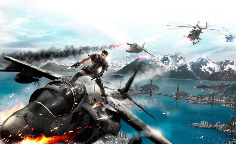 helicopter, cloud - sky, flying, sky, smoke - physical structure, mid-air, digital, nature, outdoors, group of people, transportation, military, video game