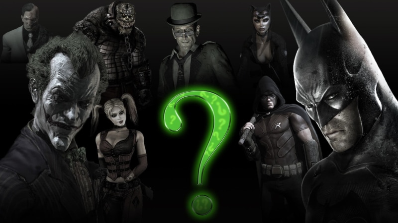 lighting equipment, Batman: Arkham City, dc, art and craft, young men, Killer Croc, group of people, studio shot, digital composite, black background, Two-Face