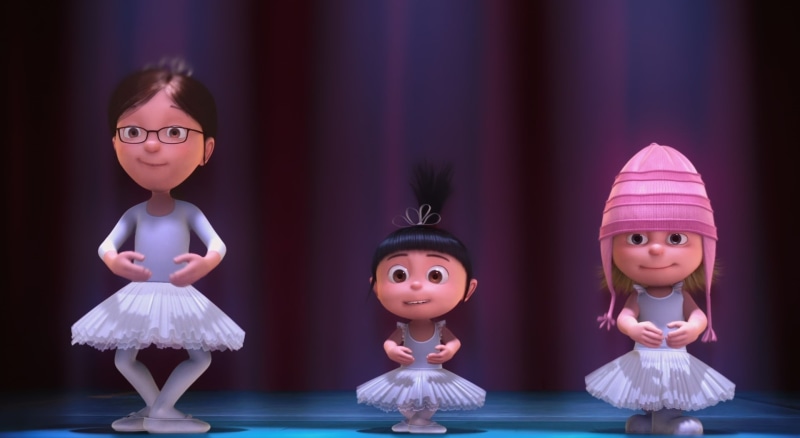 stage, focus on foreground, females, child, smiling, looking at camera, people, girls, movie, 1080P, despicable me 2, incredible, women, Ballet, stage - performance space