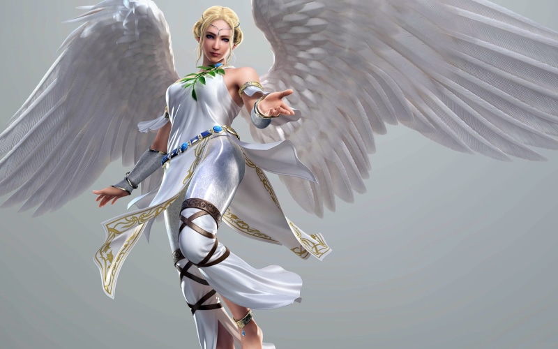 fashion, women, white, females, GIRL, beauty, Tekken Tag Tournament, fantasy, elegance, front view, WINGS, BLONDE, clothing, young women, spirituality