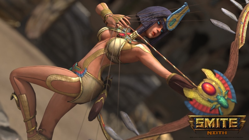 Neith, leisure activity, lifestyles, one person, 2K, Smite, adult, day, incidental people, three quarter length, basket, clothing, arts culture and entertainment
