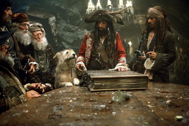 Pirates Of The Caribbean: At Worlds End, Johnny Depp, Keith Richards, hat, sitting, 1080P, occupation, Pirates Of The Caribbean, water, women, mammal