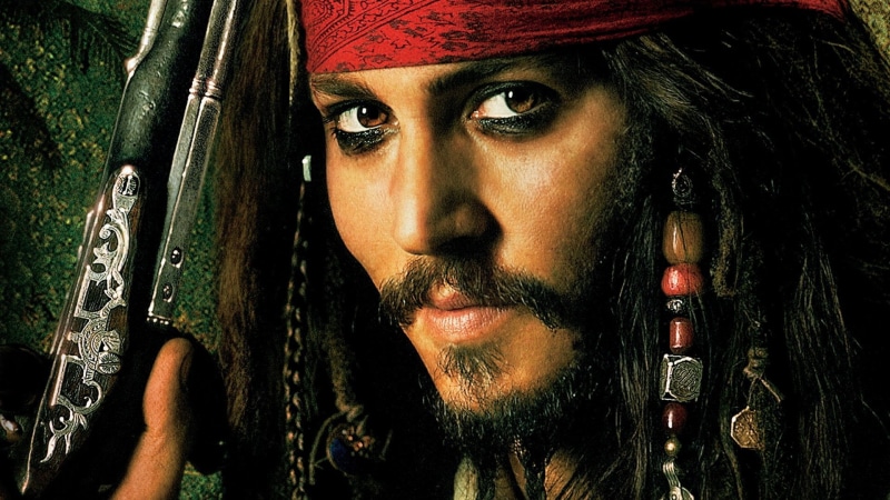 front view, portrait, lifestyles, Jack Sparrow, one person, men, young men, Pirates Of The Caribbean: Dead Mans Chest, Johnny Depp, clothing, adult, looking at camera