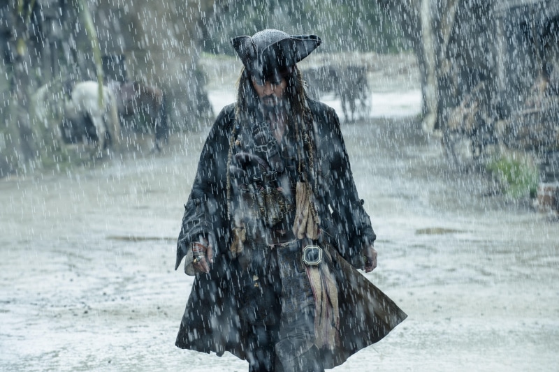 5K, Pirates of the Caribbean, nature, protection, focus on foreground, three quarter length, adult, motion, rain, monsoon, standing, real people, architecture
