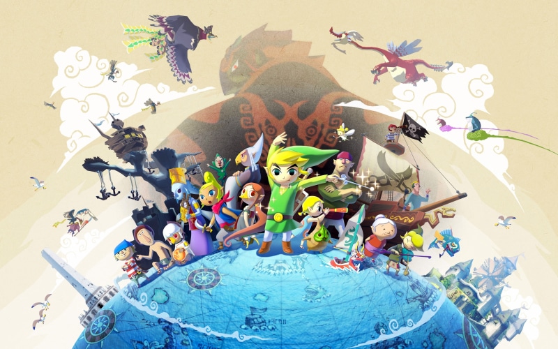 indoors, female likeness, craft, crowd, representation, men, male likeness, windwaker, creativity, table, human representation, 4K, people, Ganondorf