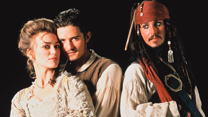 Elizabeth Swann, Pirates Of The Caribbean: The Curse Of The Black Pearl, 1080P, Orlando Bloom, Jack Sparrow, Johnny Depp, Keira Knightley, Pirates Of The Caribbean