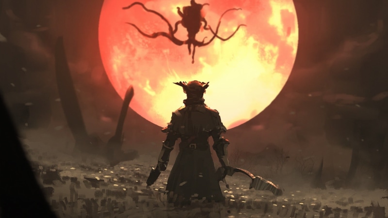 Sony, Moon Presence, 1080P, PS4, Red, Bloodborne