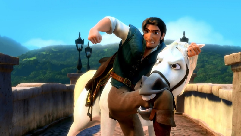 disney, Rapunzel: a tangled tale, Maximus, Flynn Rider, 1080P, horse, rider, flynn
