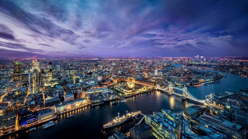 tower, architecture, europe, harbor, pier, travel, sky, lights, buildings, landmark, cityscape, night, boats, bridge, 1080P, sunset, skyline, town, panorama