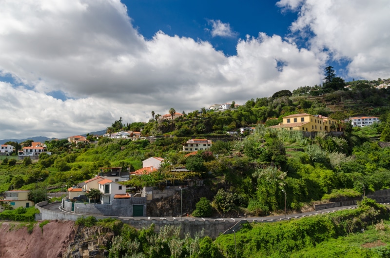 village, building, bergstrasse, Portugal, town, day, house, architecture, cloud - sky, townscape, building exterior, forest, land, landscape, tree, blue