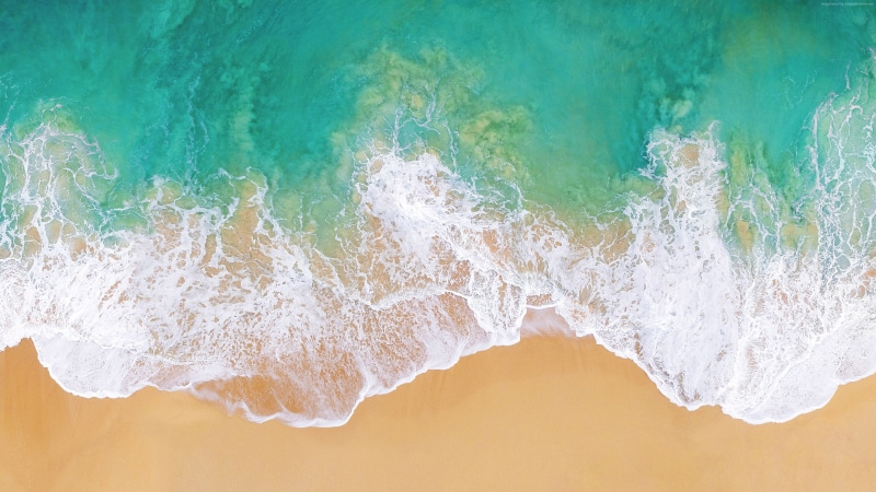 4K, ocean, Beach, 5k, 4k, iOS 11