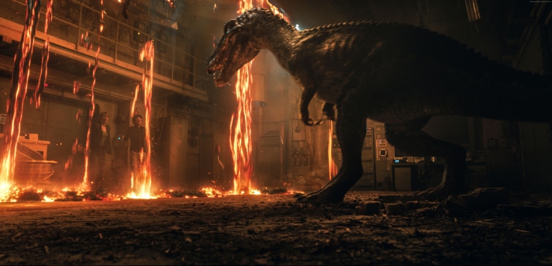 nature, Jurassic World: Fallen Kingdom, built structure, smoke - physical structure, building exterior, motion, night, communication, illuminated, fire - natural phenomenon