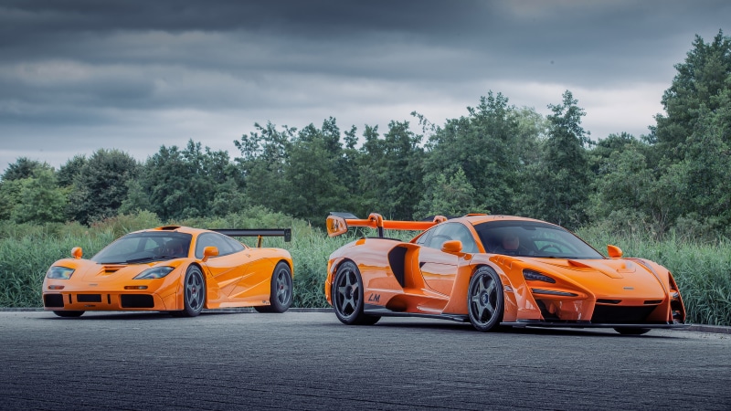 supercars, orange cars, McLaren F1 LM, vehicle, car, 4K, McLaren Senna
