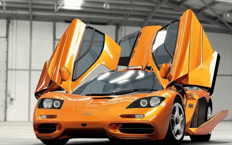 McLaren, day, no people, taxi, orange color, 1080P, agera, Hypercar, McLaren F1, in a row, motor vehicle, yellow, yellow taxi, close-up, transportation