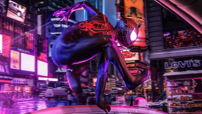 travel destinations, 2018 movies, artist, night, 4K, illuminated, built structure, building exterior, neon, hd, movies, travel, deviantart, spiderman into the spider verse
