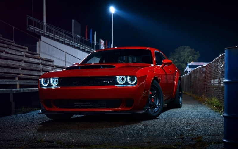 car, 2018, 2K, red, Dodge Challenger SRT Demon, sports