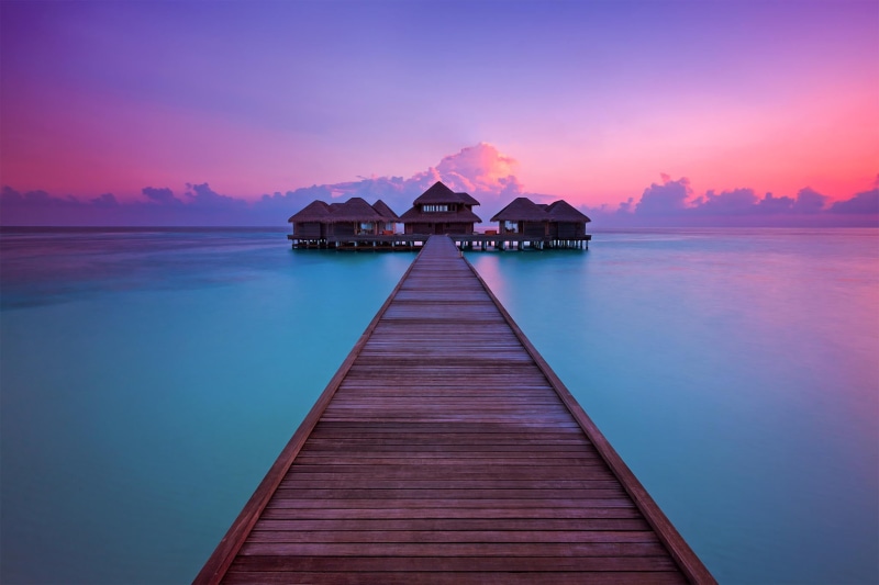 mountain, tropical Climate, sea, Huvafen, asia, travel Destinations, scenics - nature, tourist Resort, morning, resort, Bungalow, thailand, dawn, sunrise - Dawn