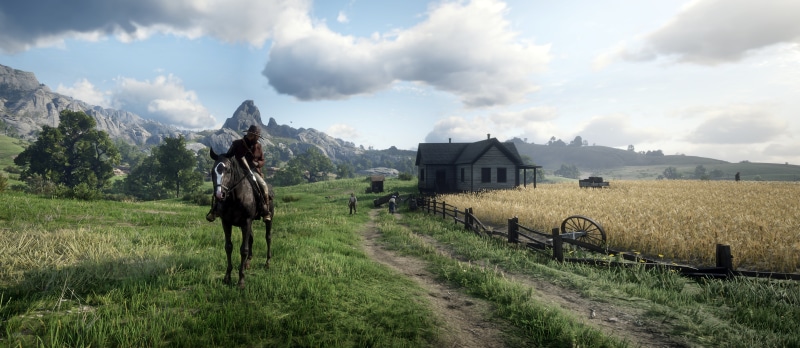 the game, Red Dead Redemption II, 5K, background
