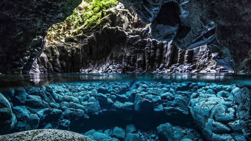 amazing, cool, sea cave, nature, tree, 1080P, crystal water, zanzibar, water, beautiful, rock, tanzania, landscape, underwater, cave