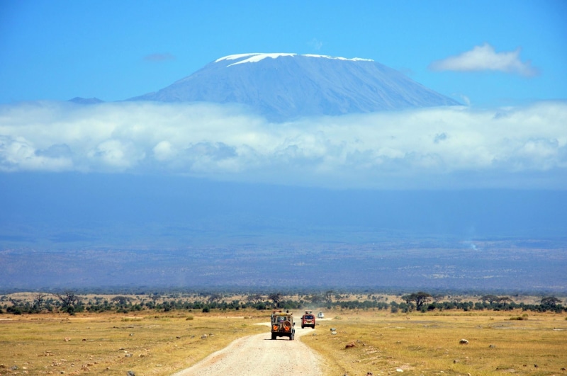 plant, mountain, mode of transportation, road, land, environment, semi-arid, outdoors, 2K, Tanzania, Mount Kilimanjaro, scenics - nature, cloud - sky