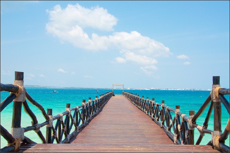 sky, day, horizon, stone town, wooden, tanzania, long, nature, land, zanzibar, pier, slave island, dock, diminishing perspective, cloud - sky, horizon over water