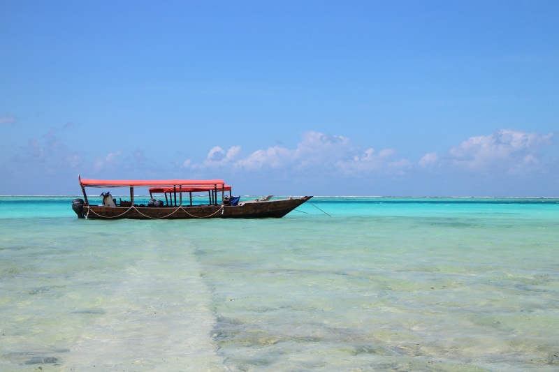 paradise, day, ship, blue, boat, sandbar, tranquility, travel, africa, turquoise, turquoise colored, nature, 5K, holiday, tranquil scene, water, summer