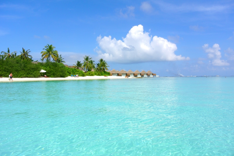 beach, idyllic, waterfront, sea, beauty in nature, sand, swimming pool, outdoors, lagoon, photography, daytime, no people, maldives, palm Tree, travel Destinations