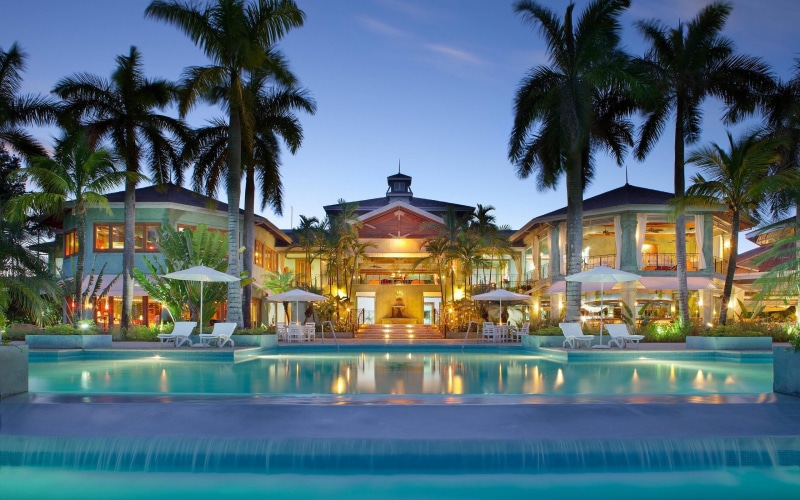 2K, jamaica, house, vacation, evening, nature and landscapes, lights, palm trees, luxury, water, resort, pool