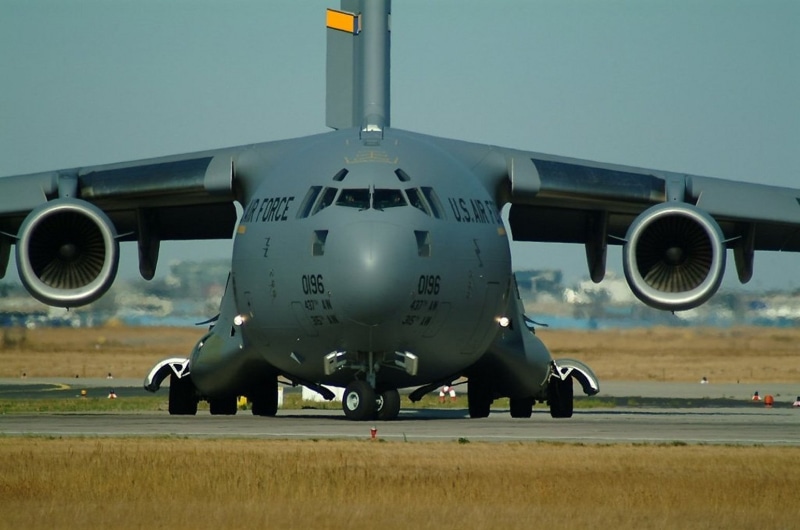 aircraft wing, US Air Force, airplane, 720P, aircraft, air vehicle, military, s, stationary, airport runway, army, runway, flying, transportation, vehicle