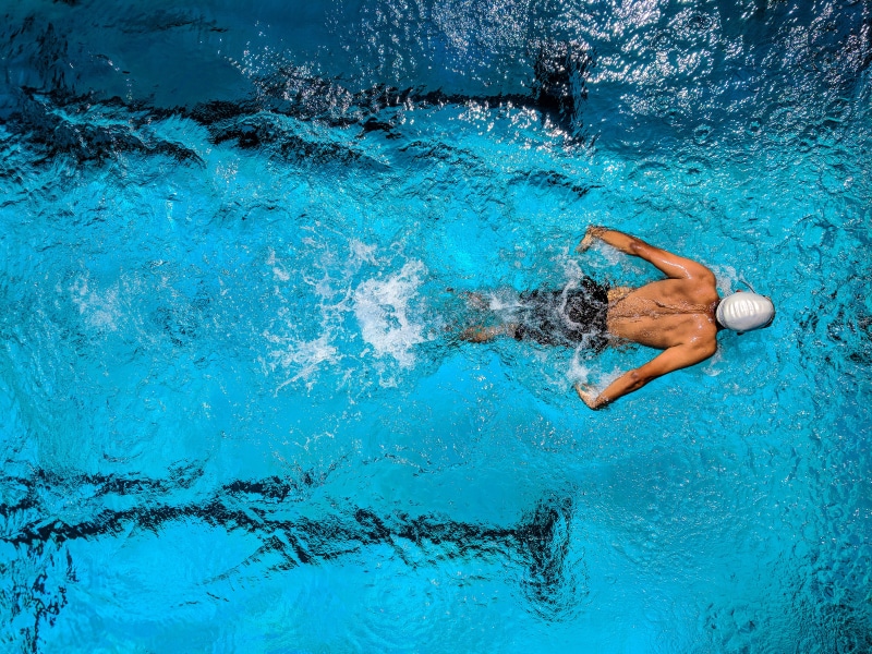healthy lifestyle, motion, floating on water, water sports, wet, water, 4K, underwater, swimming pool, recreation, pool, action, fun, sport, diving, diver