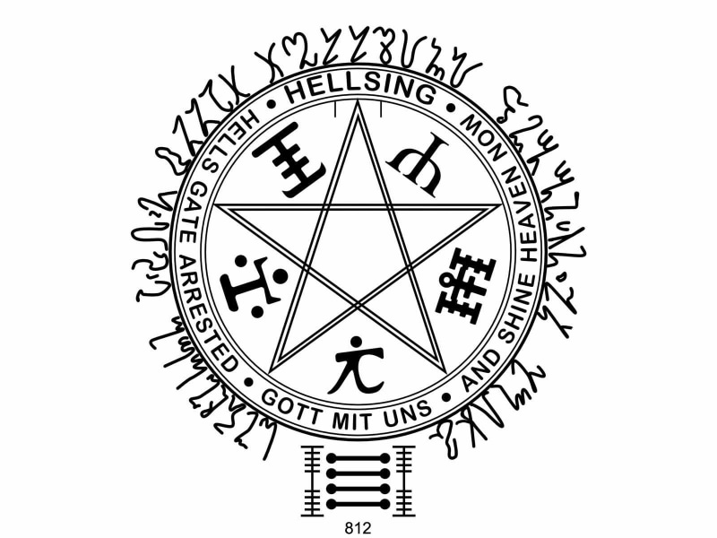 hellsing, 720P, art, hd, anime, Pentagram