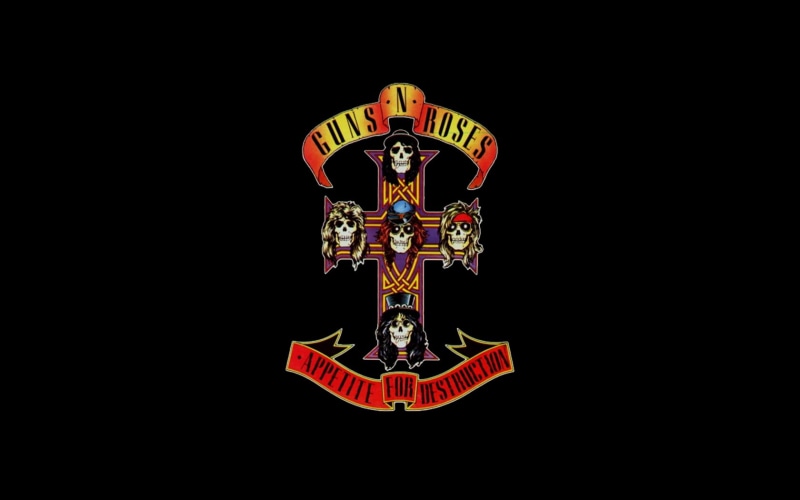 heavy, bands, groups, guns, rock, logo, skull, roses, 720P, hard, metal