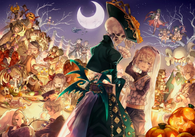 skull, festival, low angle view, lighting equipment, bones, pumpkin, human representation, food, sky, chains, blushing, books, cross, art and craft, representation