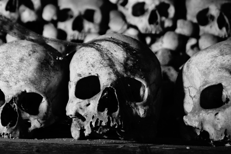 dead, ossuary, cemetery, dead Person, spooky, skeleton, black, skull, architecture, church, the past, halloween, human skeleton, still life, bone, 5K
