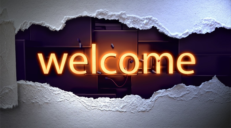 Neon sign, 2K, Yellow, Welcome, Snow, 4K