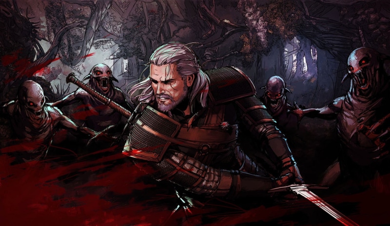 Nekker, protection, headwear, 720P, weapon, occupation, young adult, mature adult, The Witcher 3: Wild Hunt, mid adult men, holding, men, group of people