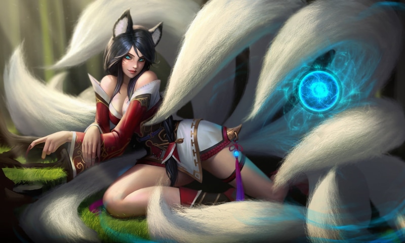 art and craft, magic, costume, one person, women, indoors, representation, young women, hairstyle, fashion, 1080P, Ahri (League of Legends), real people