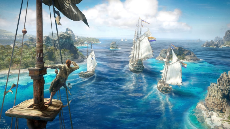 no people, beauty in nature, sea, artwork, day, horizon, Ubisoft, scenics - nature, pirates, sky, water, motion, waterfront, nautical vessel, nature, 4K