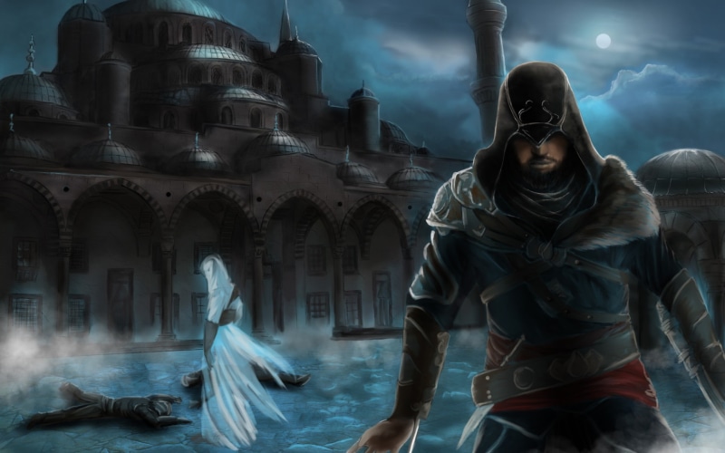 creed, altair, ezio, revelations, constantinople, mosque, night, city, assassin 039 s, 1080P