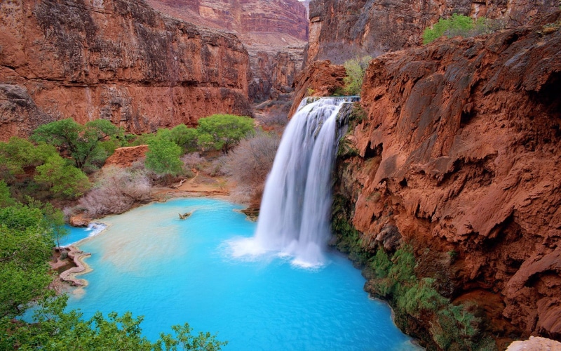 grand, pc, arizona, 2K, falls, tablet, waters, usa, mobile, desktop, havasu, blue, canyon, hd, phones, green