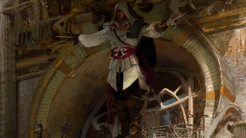 Ezio Auditore da Firenze, statue, spirituality, creed, s, old, Assassins Creed: Brotherhood, architectural column, Assassins Creed, no people, history