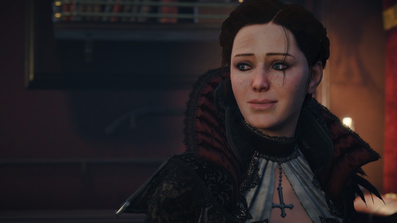 headshot, beauty, looking at camera, women, adult, one person, Assassins Creed: Syndicate, Assassins Creed, focus on foreground, 1080P, Evie Frye, hairstyle