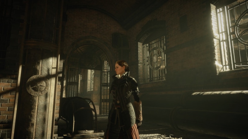 leisure activity, abstergo, arch, s, architectural column, three quarter length, real people, video games, women, one person, young women, casual clothing