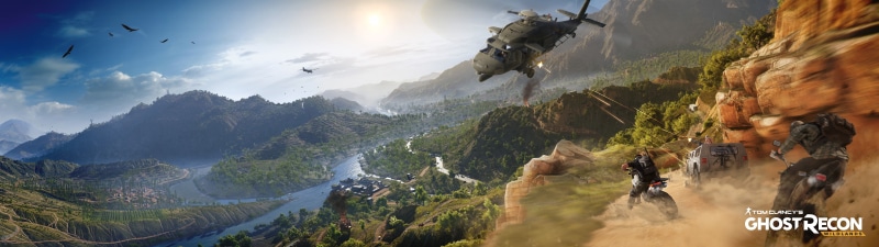 outdoors, adventure, sky, Tom Clancys Ghost Recon, rock, air vehicle, sport, mountain, activity, nature, scenics - nature, environment, extreme sports