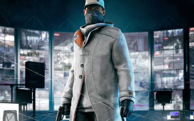 men, three quarter length, Aiden Pearce, Watch_Dogs, standing, business person, watch, business, screenshot, males, transportation, travel, well-dressed