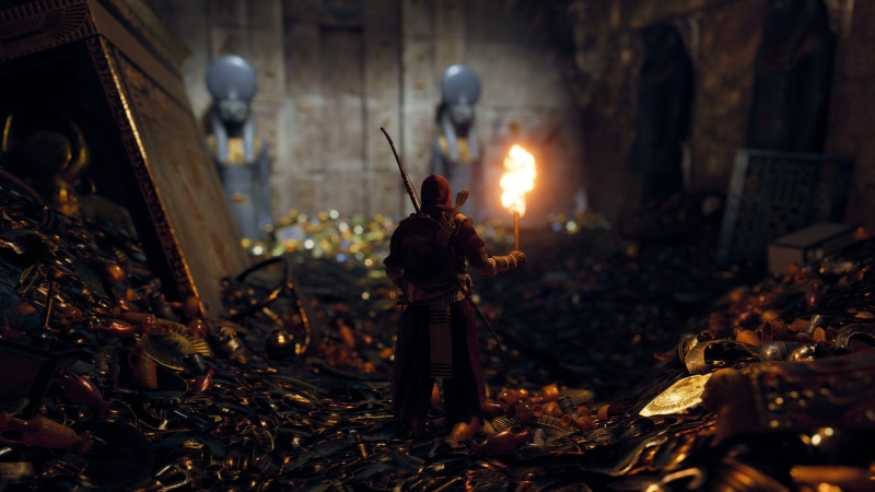men, holding, flame, nature, Assassins Creed: Origins, illuminated, government, one person, real people, video games, clothing, burning, Ubisoft, 1080P